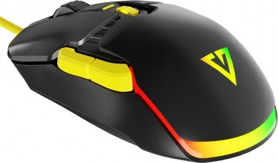 Mouse lojrash Modecom Volcano Jager, me kabllo, ergonomik, i zi