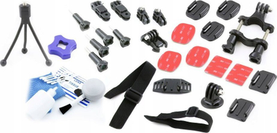 Set aksesorësh Xrec Basic XL për GoPro Hero dhe SJCAM Xiaomi, 44 në 1, universal