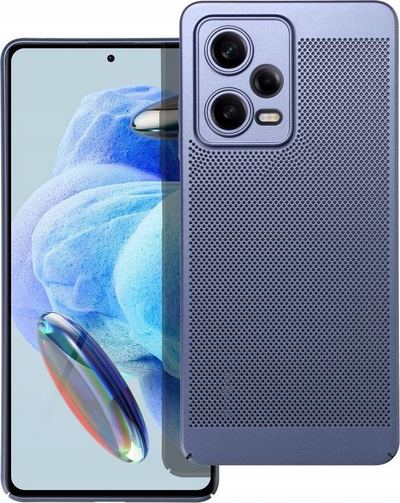 Futrollë Breezy Case për Xiaomi Redmi Note 13 Pro Plus 5G, me vrima për ajrosje, rri mirë me karikim pa tela, blu
