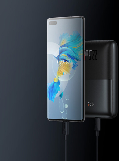Powerbank me ekran dixhital Baseus Bipow Pro, 20000mAh, 22.5W, i zi + kabllo USB-A/USB-C, 30cm, e zezë