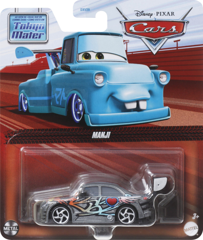Makina lodër Mattel Disney Pixar Cars Manji, metal die-cast, edicioni Tokyo Mater, ngjyrë argjendtë