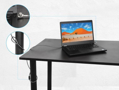 Bravë laptopi Manhattan Nano, kabllo çeliku 1.8m, me çelësa, metalike