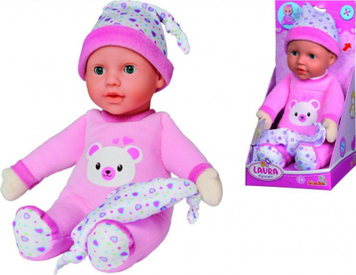 Kukull gjumi Simba Laura Night Light, 30 cm, me dritë edhe melodi, rozë