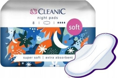 Peceta higjienike Cleanic Soft Night, për natën, 8 copë