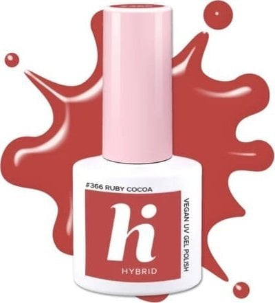 Llak hibrid për thonj Hi Hybrid Hema Free #366 Ruby Cocoa, 5ml, rozë kafe