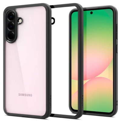 Заштитна маска за телефон Spigen Ultra Hybrid, Samsung Galaxy A56 5G, проѕирна, со мат црна рамка