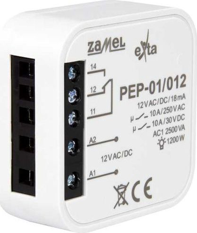 Електромагнетно реле Zamel PEP-01/012, 12VAC/DC, 10A