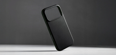 Mbrojtëse telefoni Nomad Modern Leather Case për iPhone 17 Pro Max, lëkurë natyrale, profil i hollë, e zezë