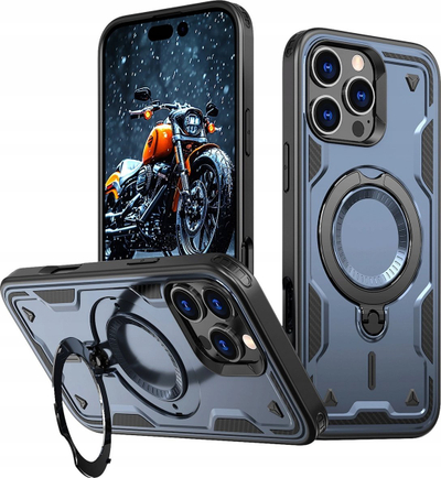Mbrojtëse telefoni Hybrid Armor Trendy për iPhone 16 Pro Max, MagSafe, blu