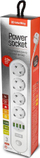 Zgjatës energjie ColorWay CW-CHE44W, 4 priza 4 USB, kabllo 2 m, i bardhë