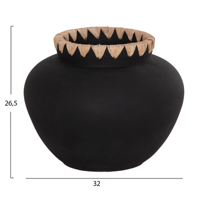 Vazo dekorative Renton L Φ32x26,5Hcm (HM4370), zezë