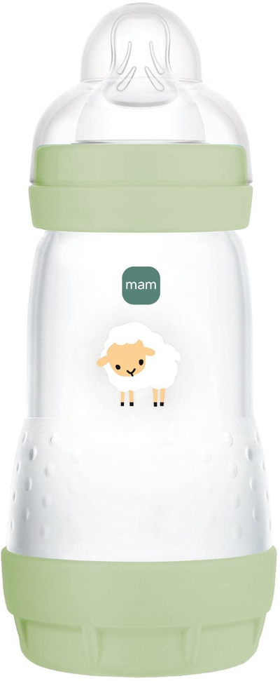 Biberon MAM Perfect Start Anti Colic, 260ml, vetë sterilizues, jeshil