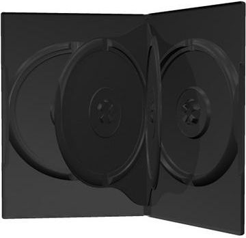 Kuti plastike MediaRange Videobox BOX17, për CD/DVD, mban 4 disqe, paketim 50 copë, e zezë