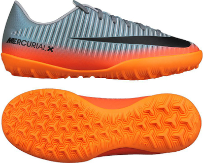 Atlete për djem Nike Jr MercurialX Victory VI CR7 TF, të hirta/portokalli, nr. 36.5 (852487 001)
