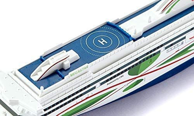 Траект играчка SIKU 1728 Tallink Megastar, размер 1:1000, метал и пластика, бело и сино со зелена