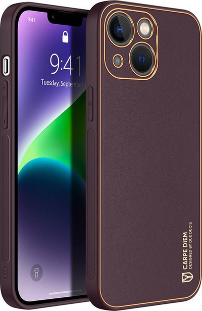 Mbulesë telefoni Dux Ducis Yolo për iPhone 14 Plus, lëkurë ekologjike, e purpurt