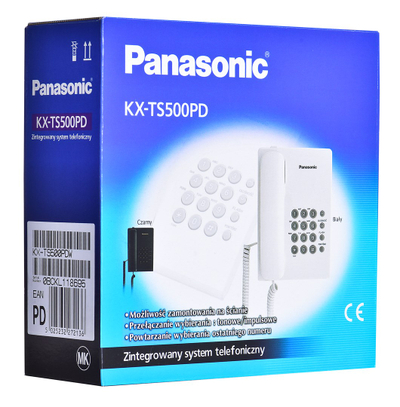Telefon fiks Panasonic KX-TS500PDW, me kabllo, i bardhë