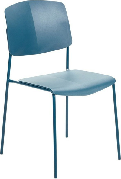 Set me 4 karrige ngrënieje ASTORIA, me skelet metalik, blu