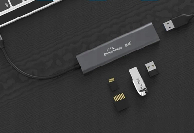 Hub USB Blueendless, 3x USB 3.0, lexues SD TF, gri