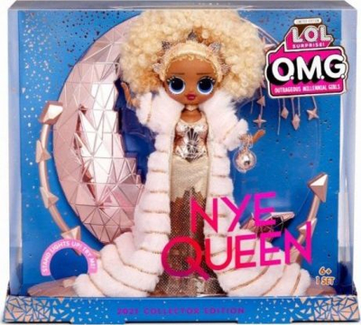 Kukull LOL Surprise OMG NYE Queen, edicion koleksion, 2021, me aksesorë, ngjyrë flori
