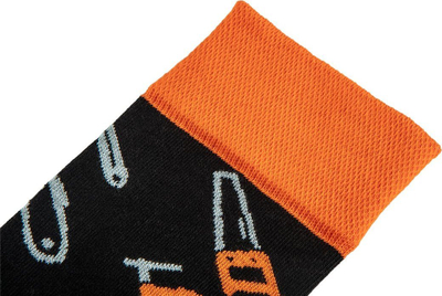 Çorape Neo Tools Colorful Socks, masë 43-46, pambuk, të zeza me portokalli