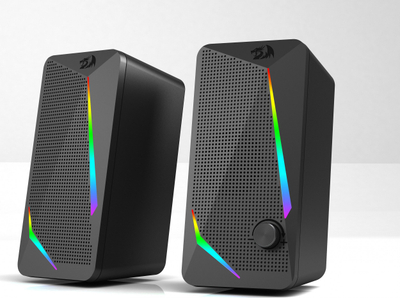 Altoparlantë kompjuteri Redragon GS510 Waltz, 8 mënyra ndriçimi RGB, USB 3.5 mm, të zinj