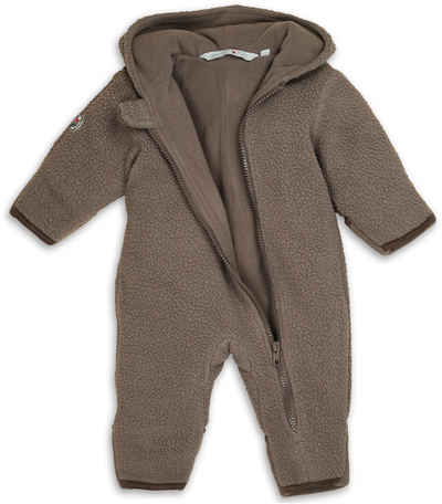 Kombinezon për bebe Lodger Newborn Fleece Onesie, material teddy me fleece, i papërshkueshëm nga uji, bezhë
