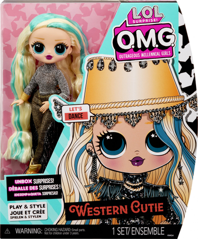 Kukull mode LOL Surprise O.M.G Western Cutie, me aksesorë surprizë, stil western, e artë