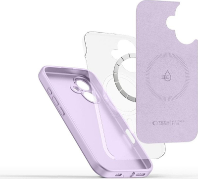 Mbulesë telefoni Tech-Protect Liquid Silicone MagSafe për iPhone 16, ngjyrë mauve