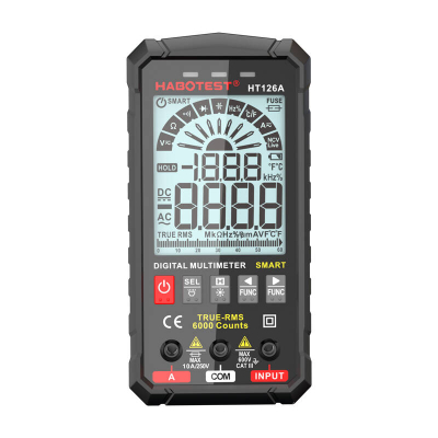 Multimetër digjital Habotest HT126A, True RMS, NCV, i zi