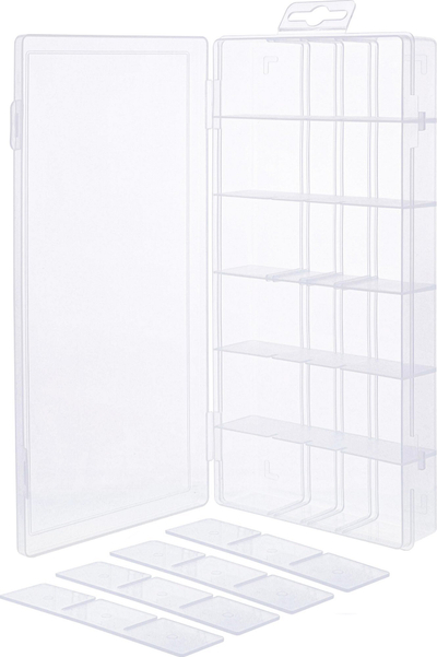 Kuti organizuese InLine, 18 ndarje, 207x110x27mm, transparente