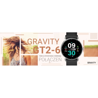 Smartwatch Gravity GT2 6, ekran 1.28", Bluetooth, i zi