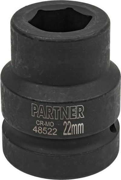 Nasadë goditëse Partner 1" 22mm, 6‑këndëshe, e zezë