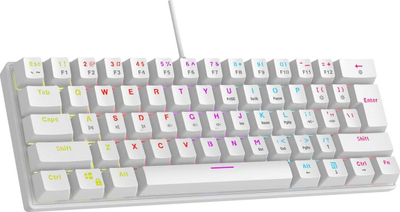 Механичка гејминг тастатура Rampage Plower K60, 60%, LED, бела