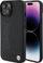 Këllëf telefoni BMW Leather Hot Stamp për iPhone 15 Plus, lëkurë, 6.7", i zi