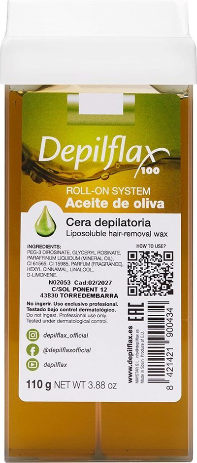 Dyll për depilim Depilflax 100 Olive, rrolon, 110 g