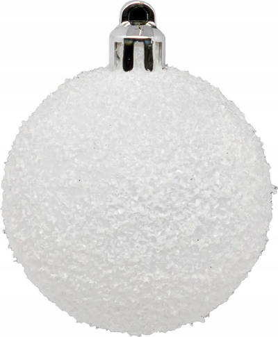 Toptha dekorativë për pemë Vitit të Ri Christmas Ball, set 5 copë, 50mm, të bardhë