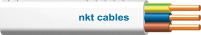 Kabllo elektrike NKT YDYP 3x2.5, bakër, e sheshtë, e bardhë