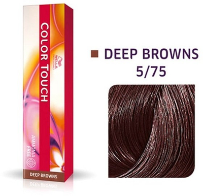 Ngjyrë gjysmë-permanente për flokë Wella Professionals Color Touch 5/75, 60ml, light chestnut mahogany chestnut