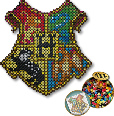 Set kreativ SES Creative Harry Potter Hogwarts Crest 09346, 4000 rruaza fusible, pa PVC