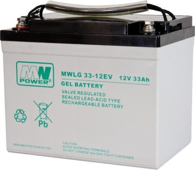 Bateri me xhel MW Power MWLG, 12V, 33Ah, gri