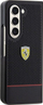 Mbulesë telefoni Ferrari Perforated Line për Samsung Galaxy Z Fold5, lëkurë eko, mbrojtje kundër goditjeve, e zezë