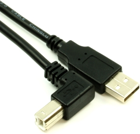 Kabllo USB Tecline Fröhlich Walter 39902403, USB A në USB B, 3 m, me kënd 90°