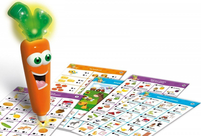 Lodër edukative Lisciani Carotina 500 Questions Farm, 30 kartela, me laps që flet, shumëngjyrëshe