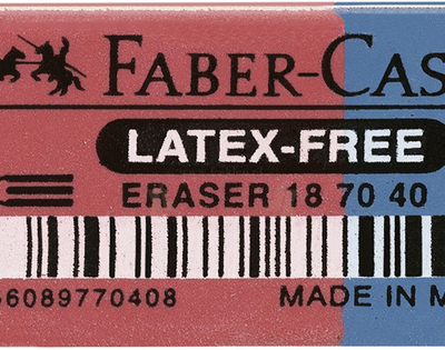 Gomë Faber Castell Combi Natural, dy në një, për laps dhe bojë, e kuqe blu