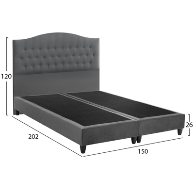 Shtrat dopio Malena HM638.10, kadife, 150x200 cm, gri