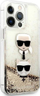 Kapak telefoni Karl Lagerfeld Karl &amp; Choupette Head, për iPhone 13 Pro Max, me shkëlqim glitter, i tejdukshëm