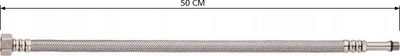 Zorrë lidhëse për rubinet, 50 cm, 1/2" F x M10 M, çelik inoks
