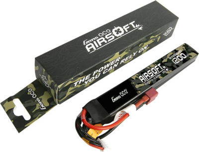 Bateri Li Po Gens Ace për airsoft, 1200mAh, 11.1V 25C, e zezë