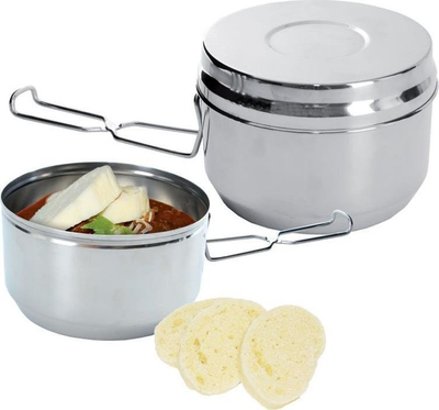 Kuti dreke 3-pjesëshe për kamping, çelik inox, me ndarje